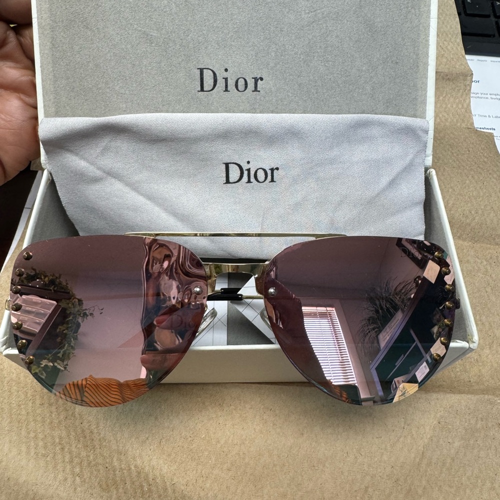 Dior Purple Studded Aviator Sunglasses